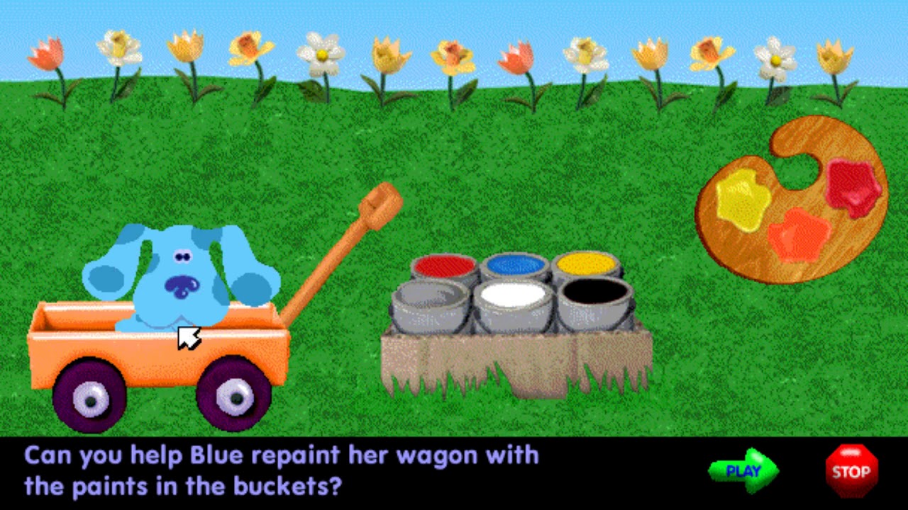 Blues Clues Painting Wagon Game